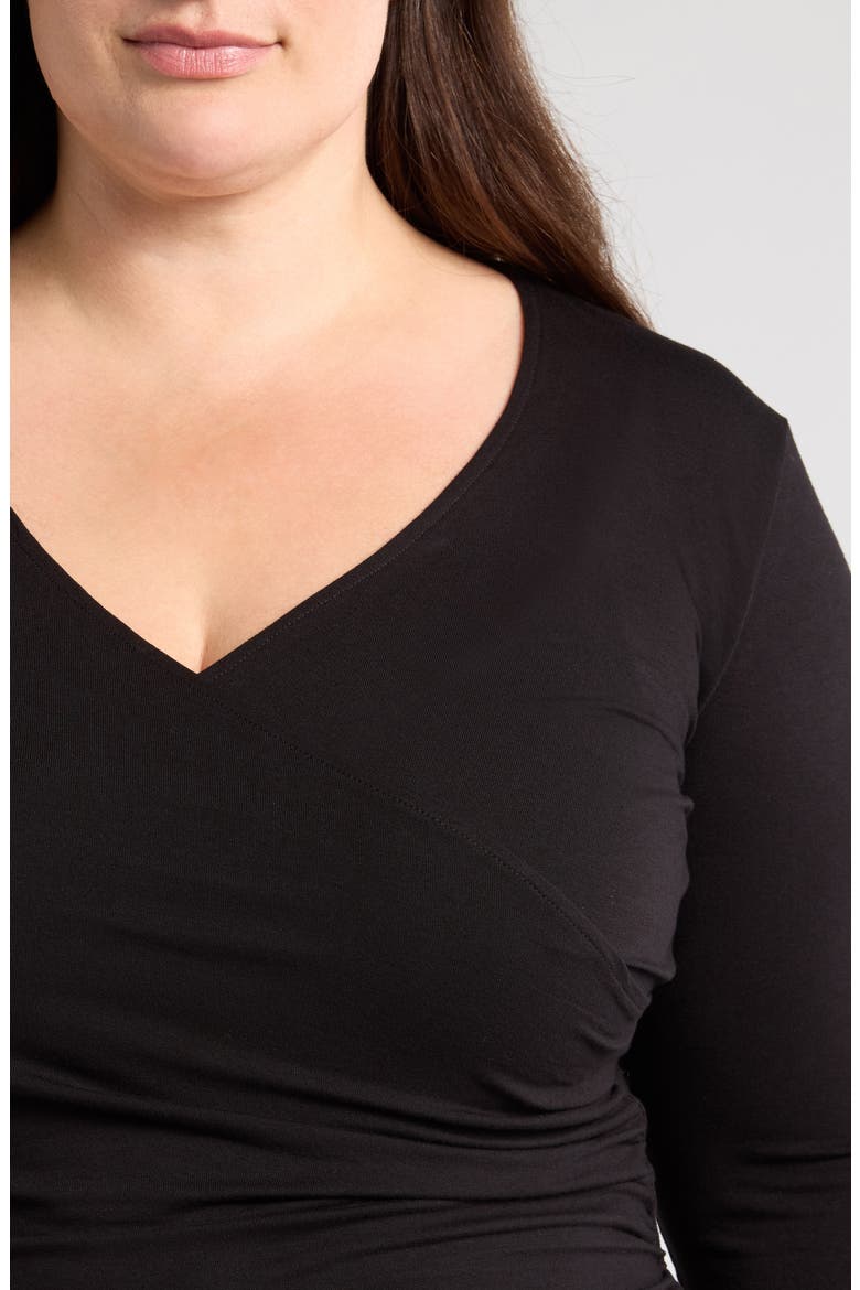 Liquid Cross Front Top, Alternate, color, BLACK