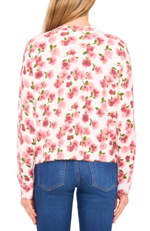 Cece Floral Sweater In Pink