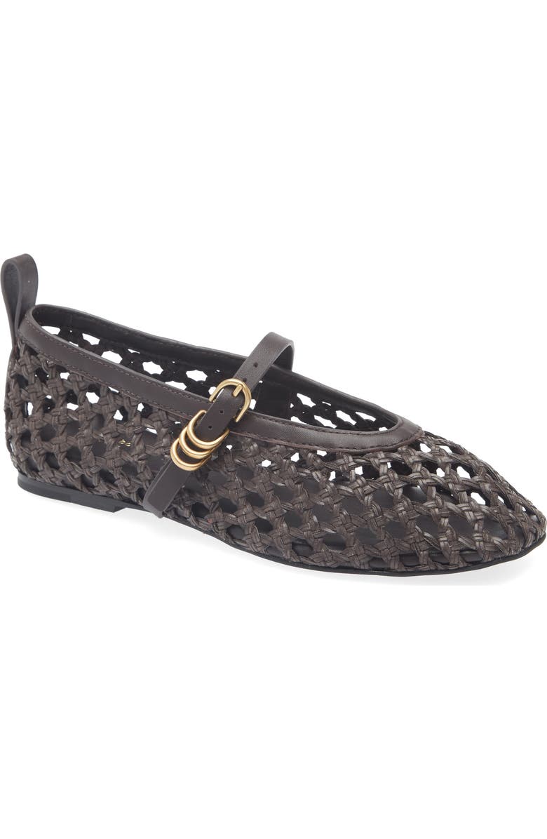 rag & bone Spire Woven Mary Jane Flat, Main, color, Dark Purple