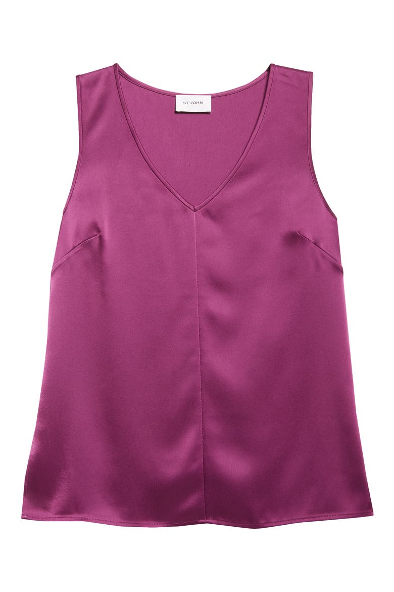 Liquid Satin V-Neck Tank, Alternate, color, BOYSENBERRY