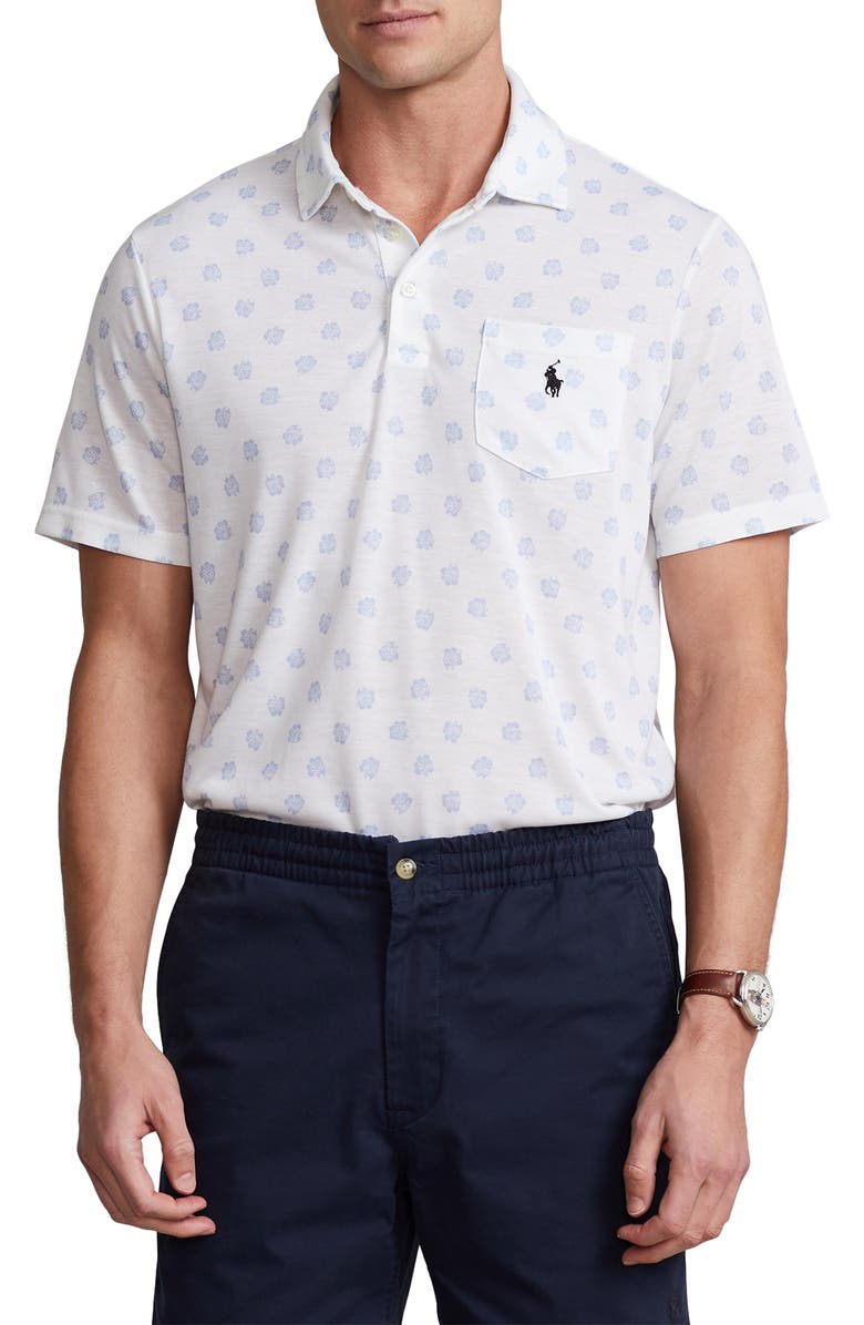 Polo Ralph Lauren Floral Print Performance Jersey Polo, Main, color, 