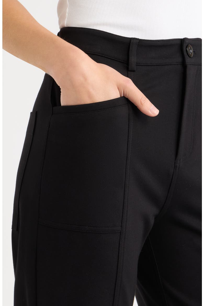 Stretch Barrel Leg Pants, Alternate, color, BLACK
