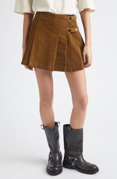 Journey Pleated Corduroy Miniskirt