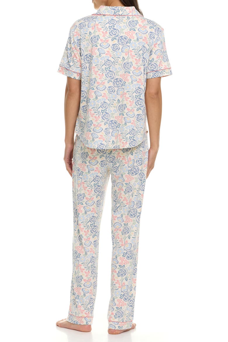 Gabriella Short Sleeve Button-Up Shirt & Pants Pajamas, Alternate, color, IVORY