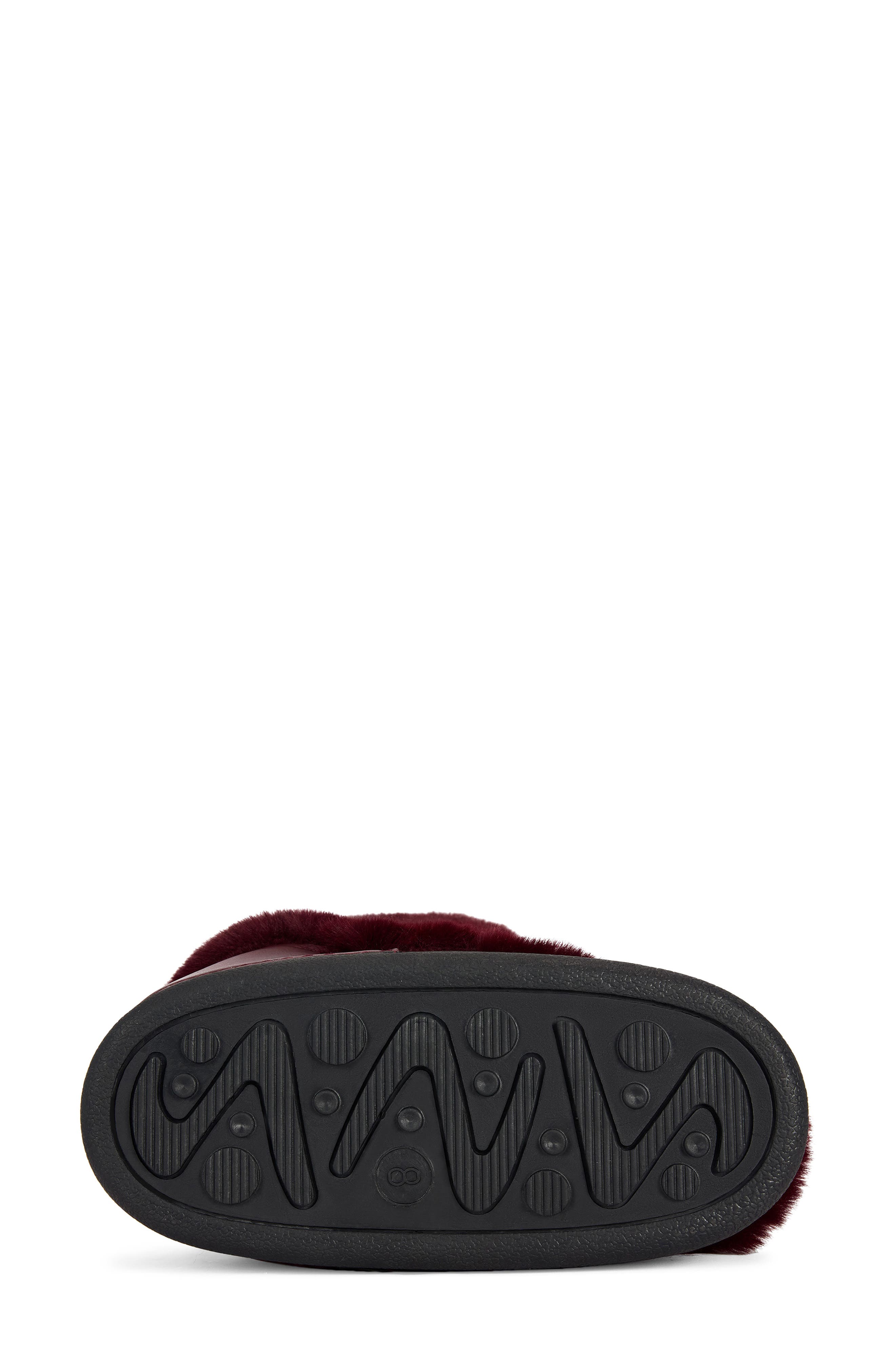 Karmela Faux Leather and Faux Fur Boot, Alternate, color, BURGUNDY