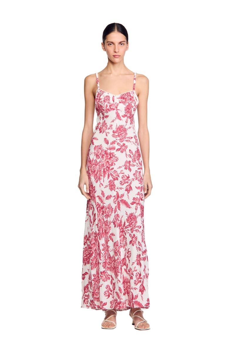 SANDRO Floral print maxi dress, Alternate, color, 