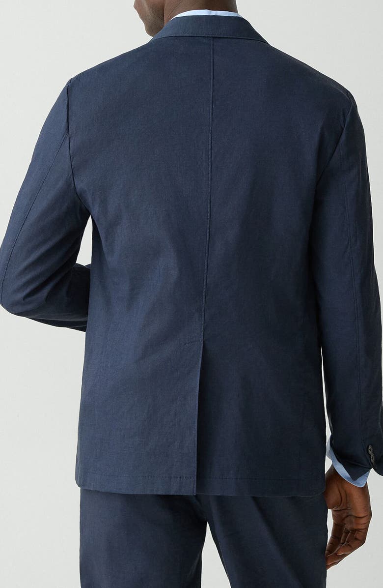Theory Clinton Navy Stretch Linen Blend Sport Coat, Alternate, color, Eclipse