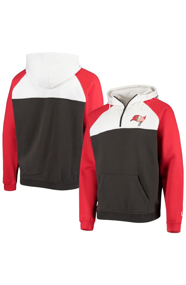 New Era Men's New Era Pewter/White Tampa Bay Buccaneers Gametime Quarter-Zip Hoodie Jacket, Alternate, color,