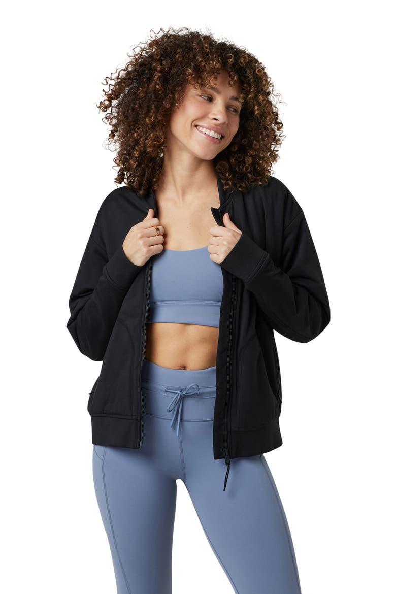 Halo Basin Bomber Jacket, Alternate, color, BLACK