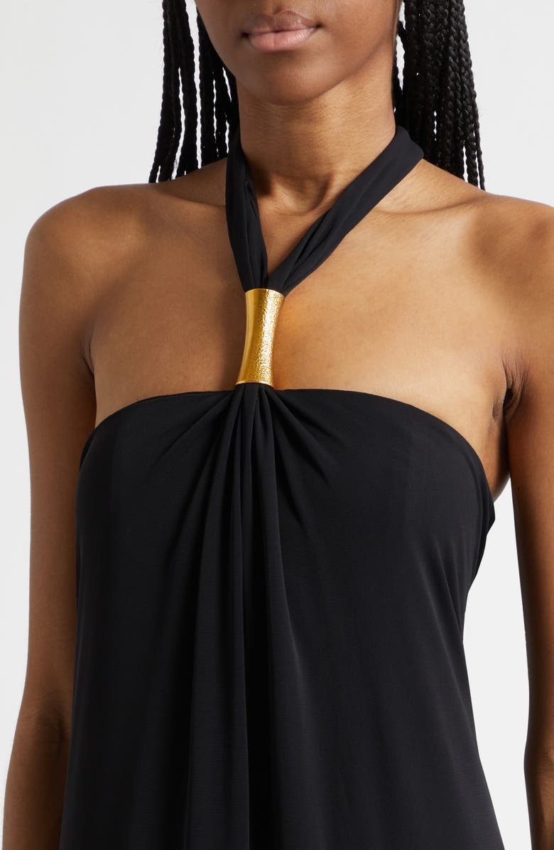 Ramy Brook Meredith Halter Gown, Alternate, color, Black