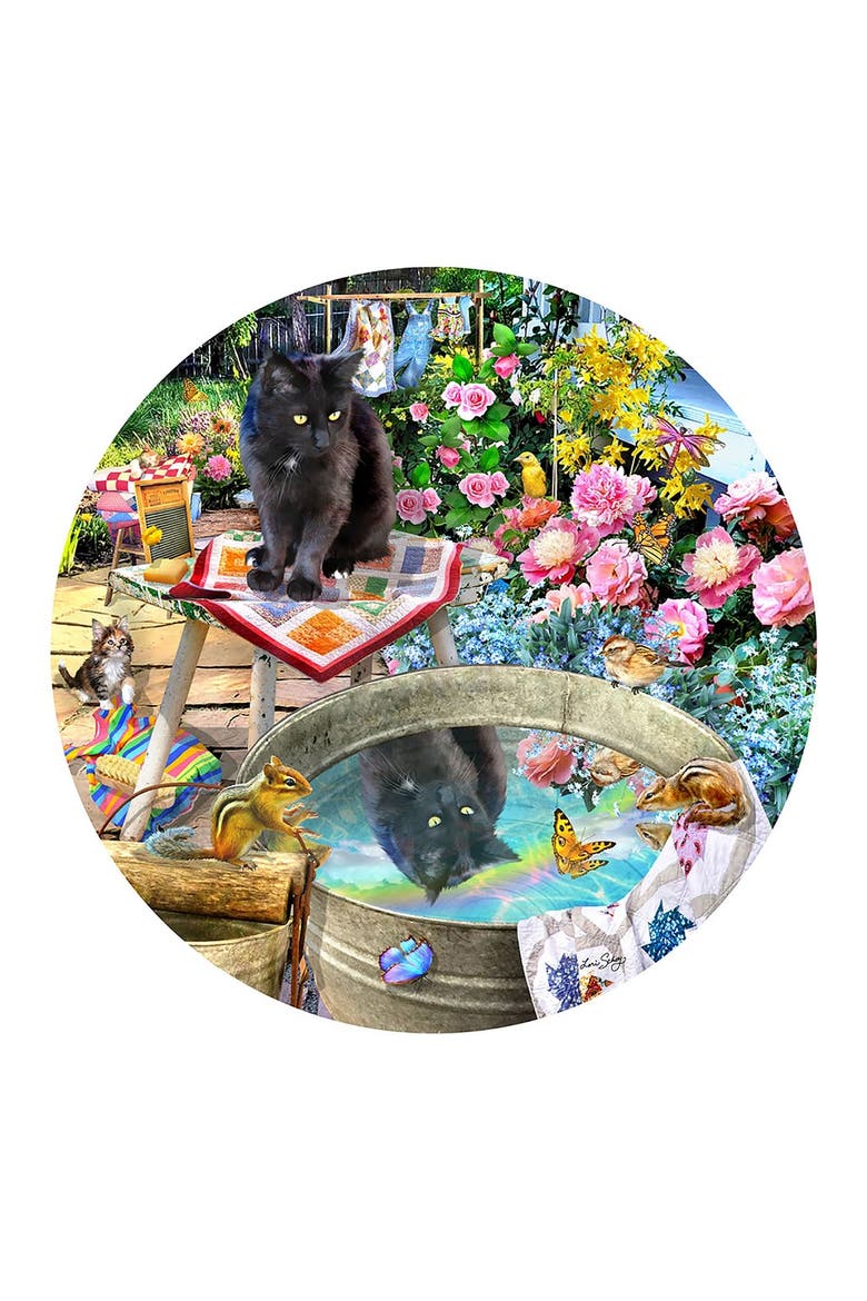 Kitty Reflections 500 piece Jigsaw Puzzle for Adults Round, Alternate, color, Multicolor
