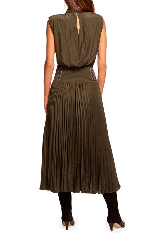 Ramy Brook Kimberly Embellished Pleated Midi Dress In Green