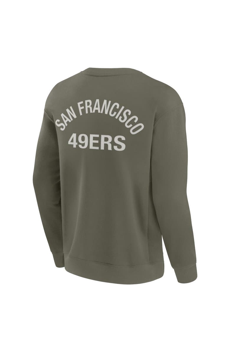 FANATICS Unisex Fanatics Olive San Francisco 49ers Super Soft Pullover Crew Sweatshirt, Alternate, color, Olive