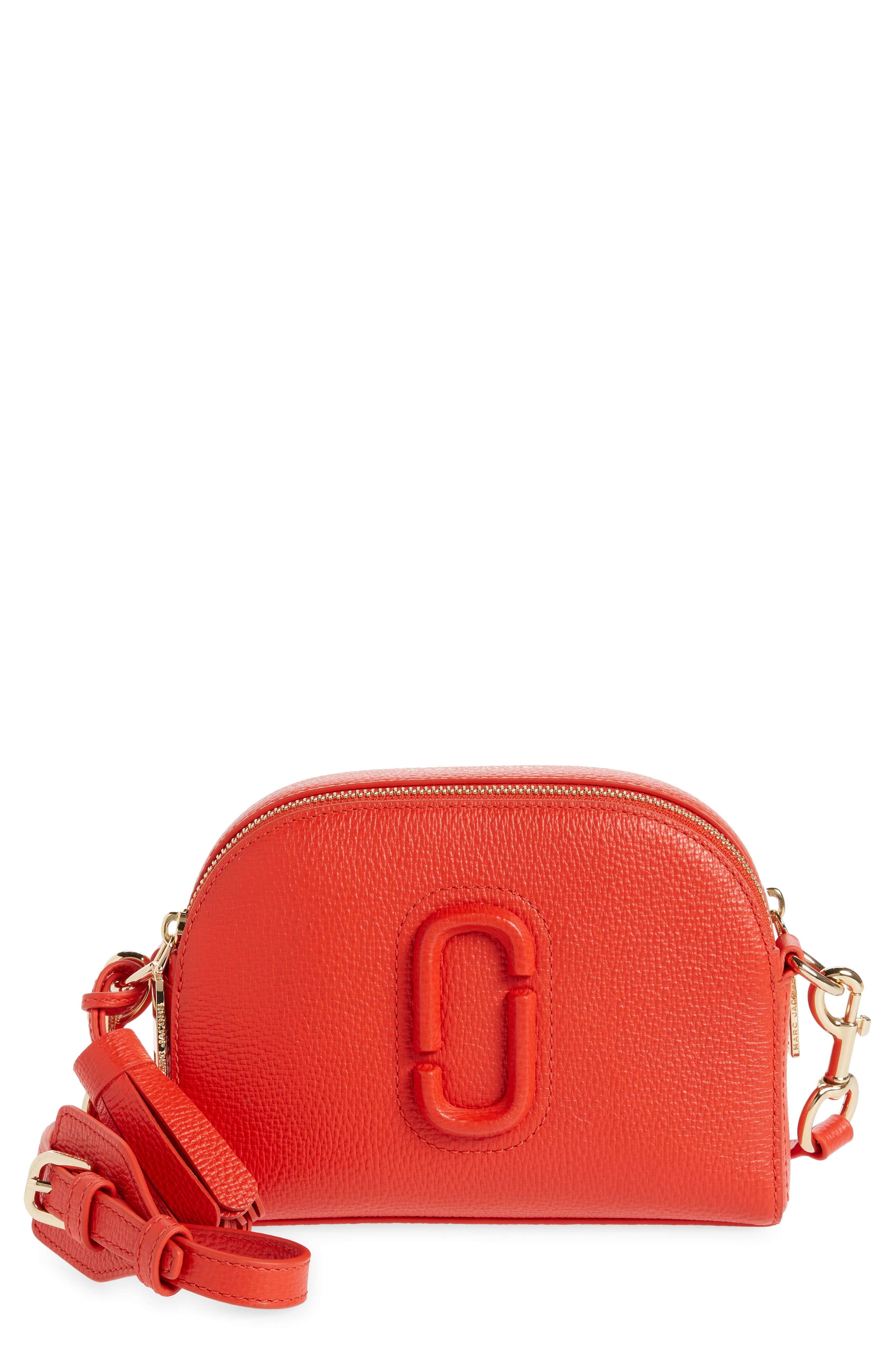 The Shutter Leather Crossbody Bag, Main, color, POINCIANA