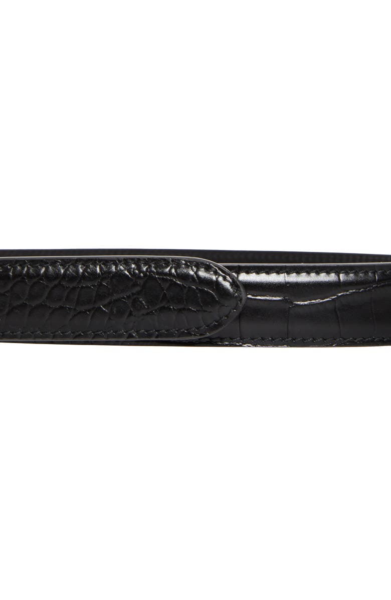 Nili Lotan Dana Leather Belt, Alternate, color, Black W/ Gold Buckle