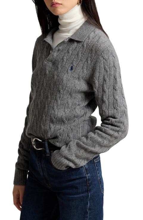 Wool & Cashmere Polo Sweater