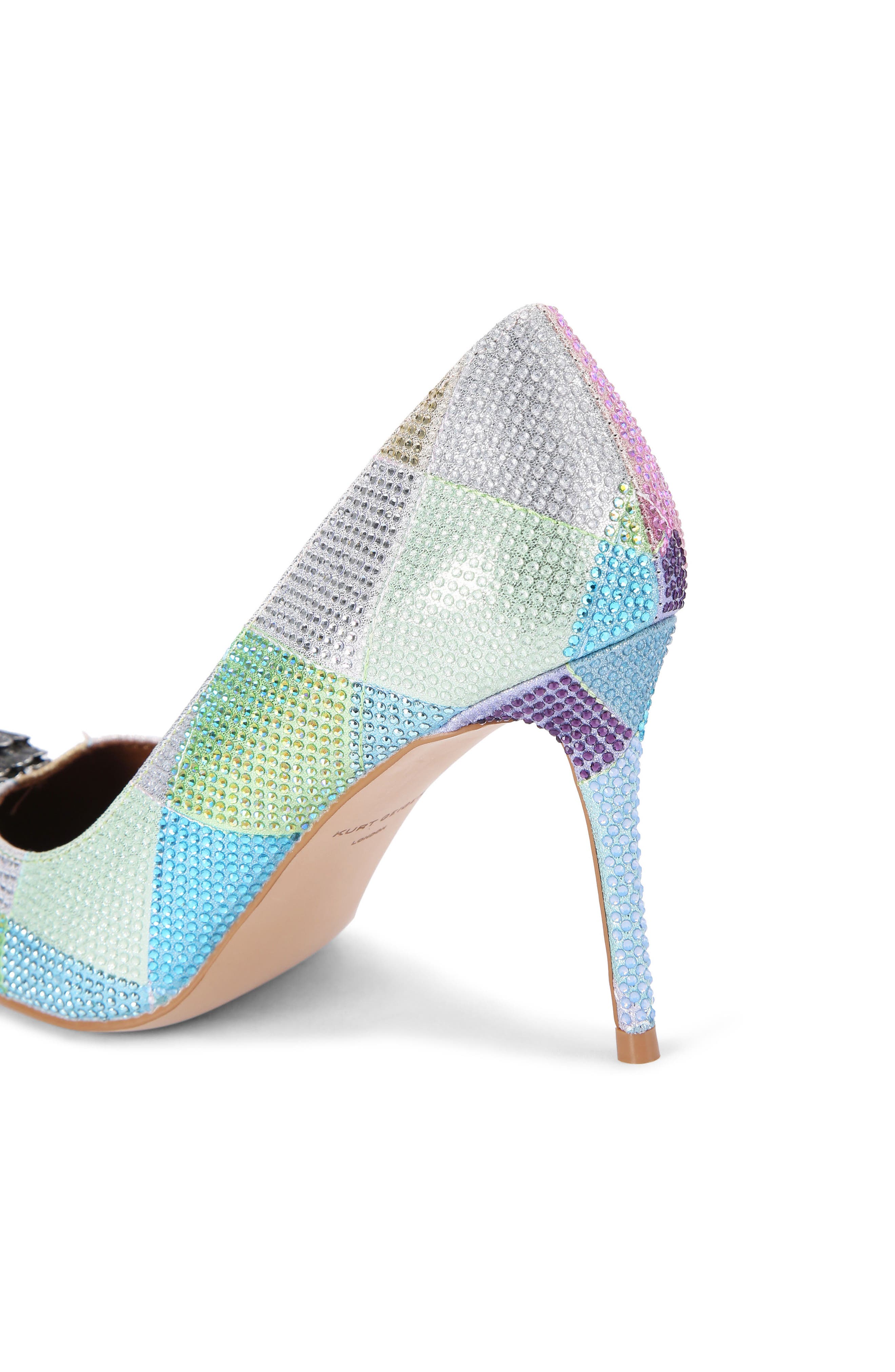 Kurt Geiger London Belgravia Eagle Pointed Toe Court Pump, Alternate, color, Blue/ Green Multi