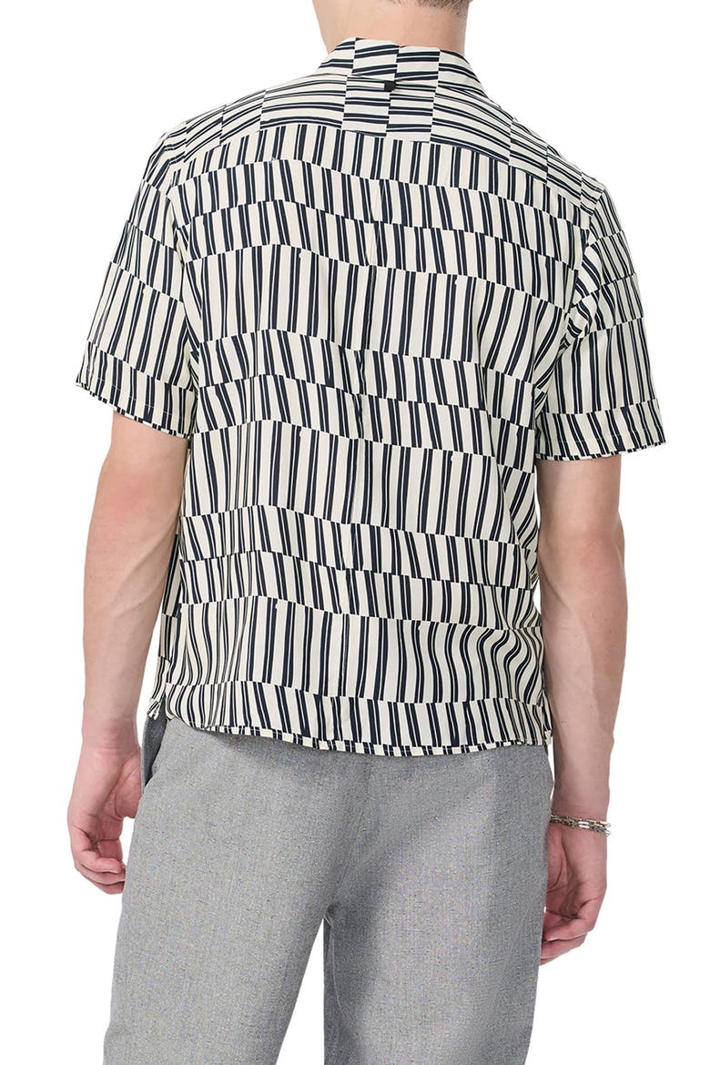 Dalton Print Short Sleeve Button-Up Shirt, Alternate, color, BLUE/ WHITE JOFF PRINT