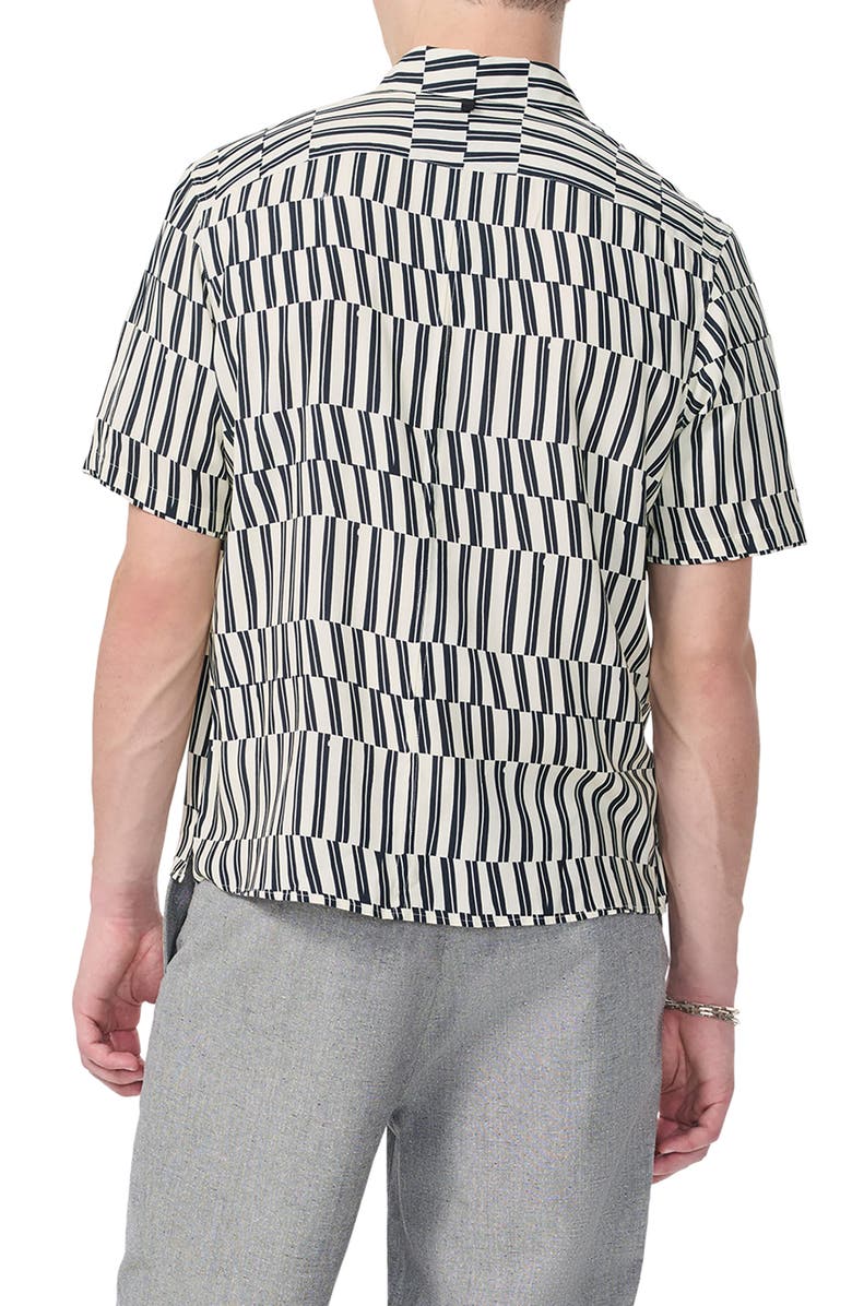 rag & bone Dalton Print Short Sleeve Button-Up Shirt, Alternate, color, Blue/ White Joff Print