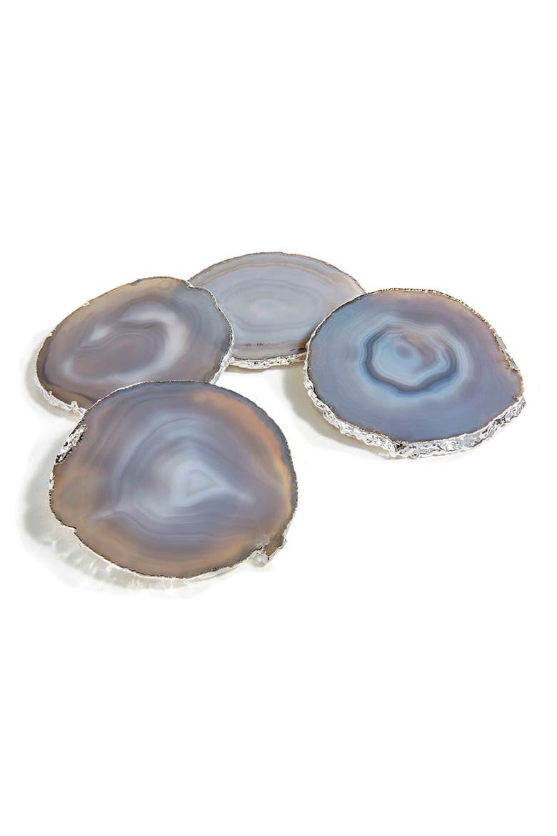 Lumino Set of 4 Agate Coasters, Main, color, SMOKE