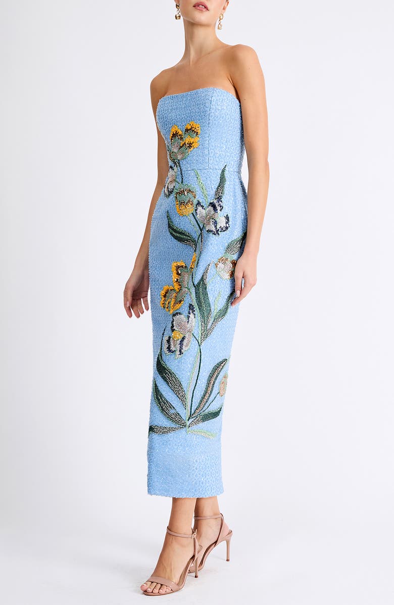 HELSI Sofia Beaded Strapless Sheath Maxi Dress, Alternate, color, Baby Blue