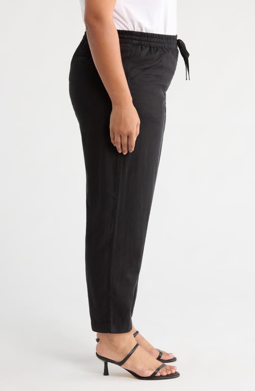 Caslonr Caslon(r) Drawstring Wide Leg Linen Blend Pants In Black