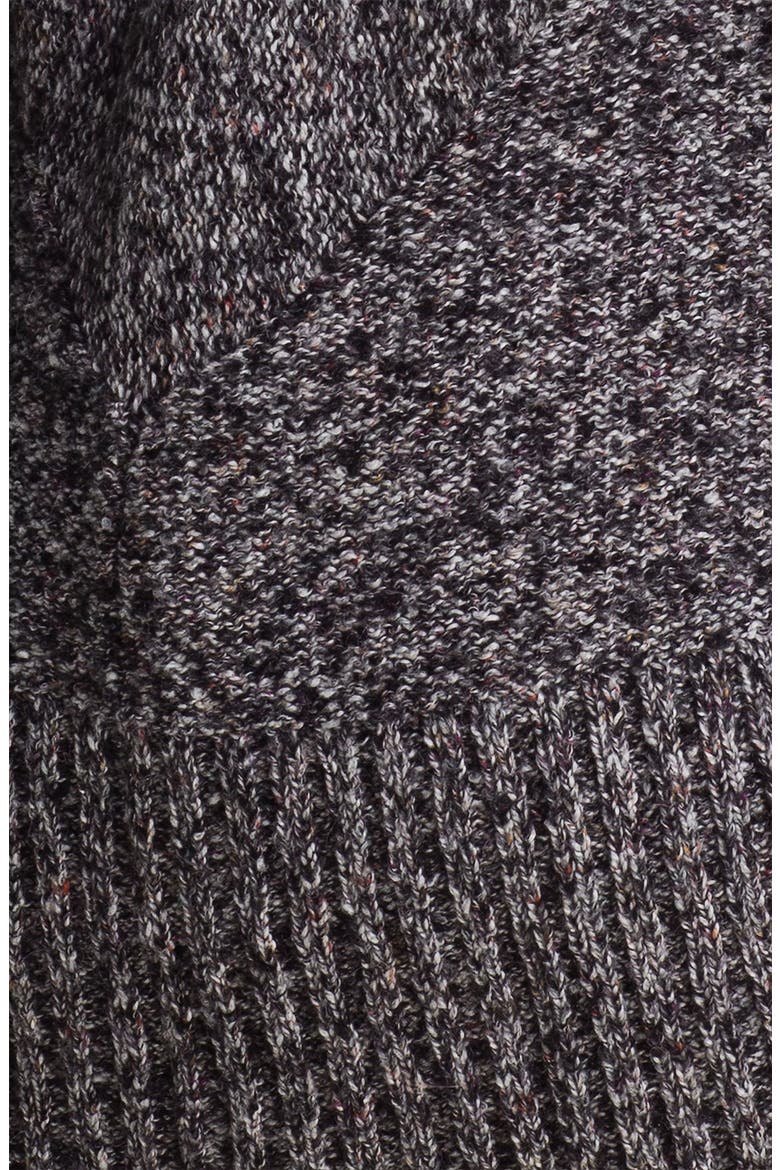 Oversized Mélange Cardigan, Alternate, color, MOLTEN BLACK