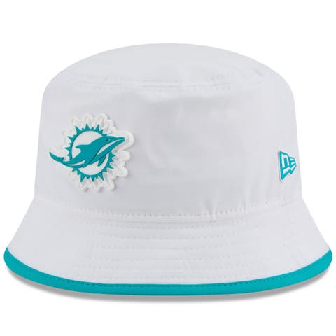 Men's New Era  White Miami Dolphins 2025 NFL Training Camp Stretch Bucket Hat