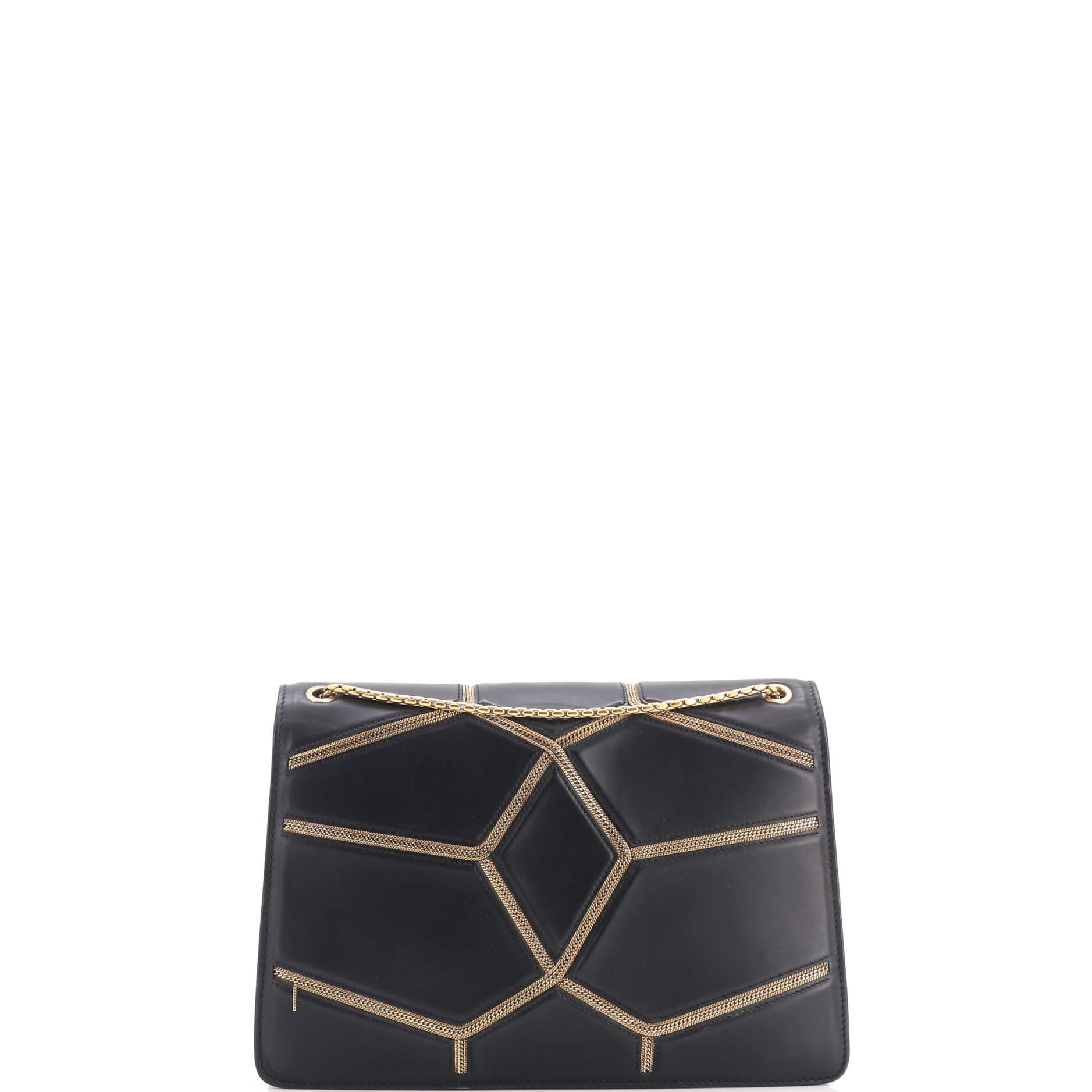 Glam Rebel Serpenti Forever Shoulder Bag Chain Embellished Quilted Leather Medium, Alternate, color, Black