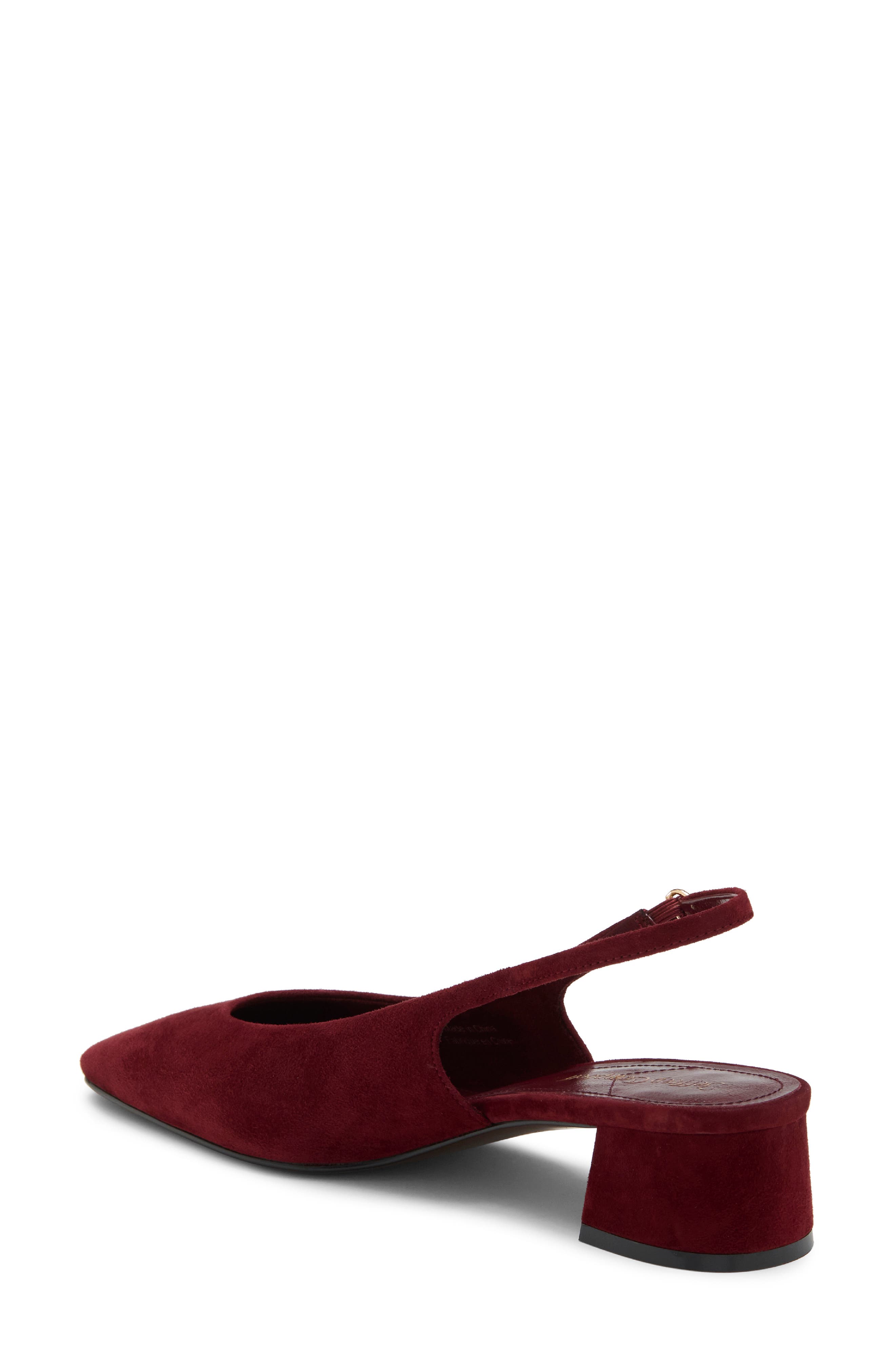 Laurie Leather Slingback Pump, Alternate, color, WINE SUEDE