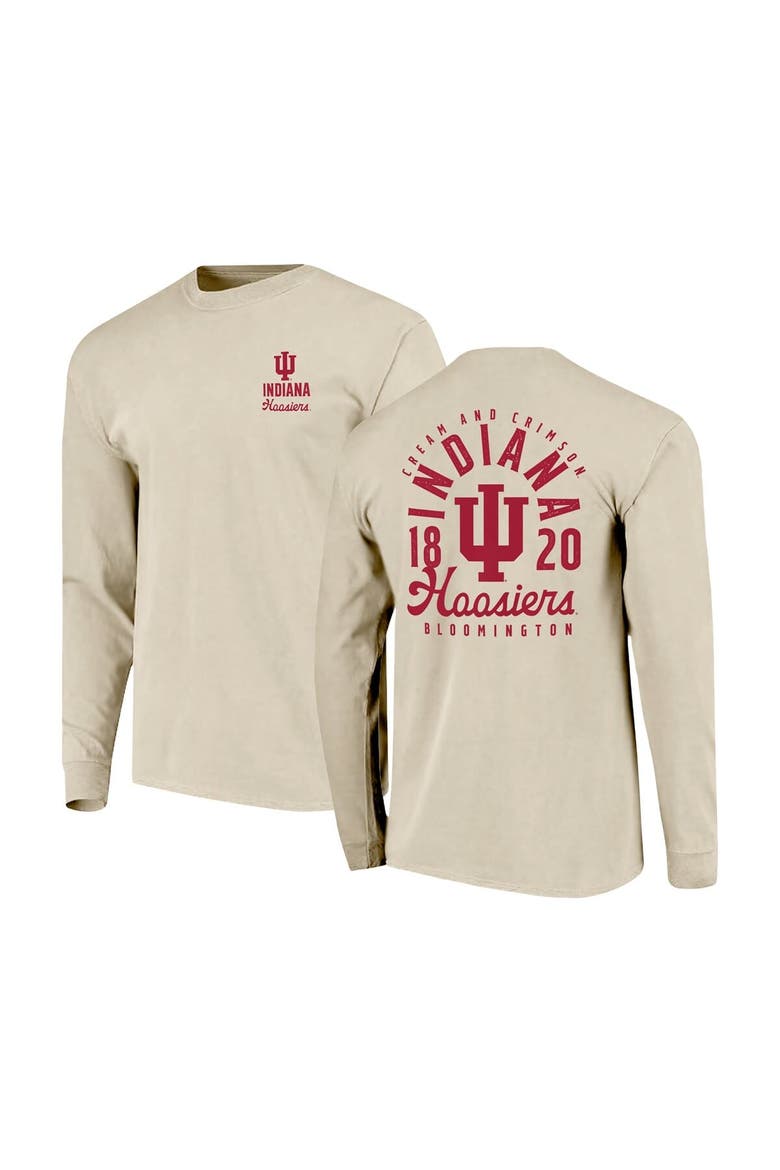 Men's Natural Indiana Hoosiers Comfort Colors Mascot Overlay Long Sleeve T-Shirt, Main, color, Natural