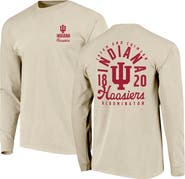 IMAGE ONE Men's Natural Indiana Hoosiers Comfort Colors Mascot Overlay Long Sleeve T-Shirt