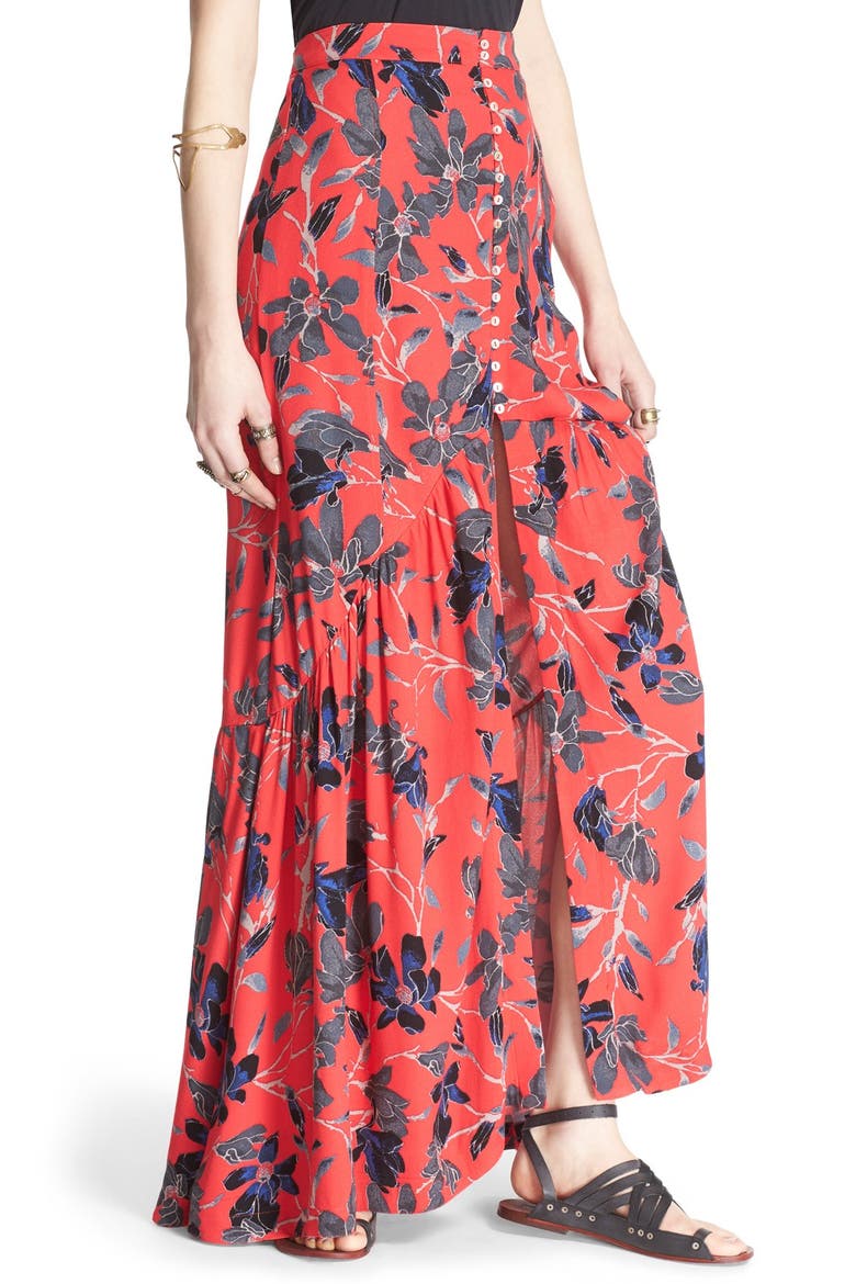 'Smooth Sailing' Maxi Skirt, Alternate, color, PIMENTO COMBO