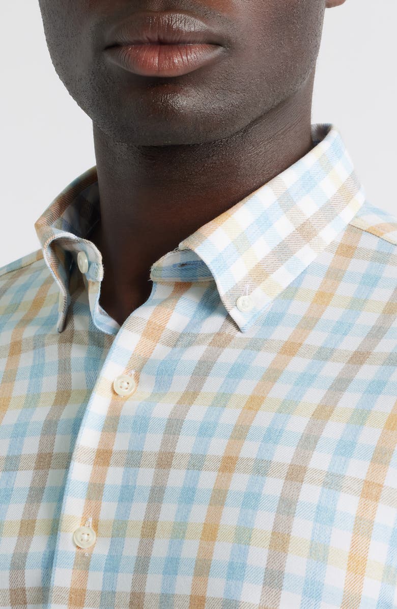 johnnie-O Callum Check Performance Button-Down Shirt, Alternate, color, Maliblu