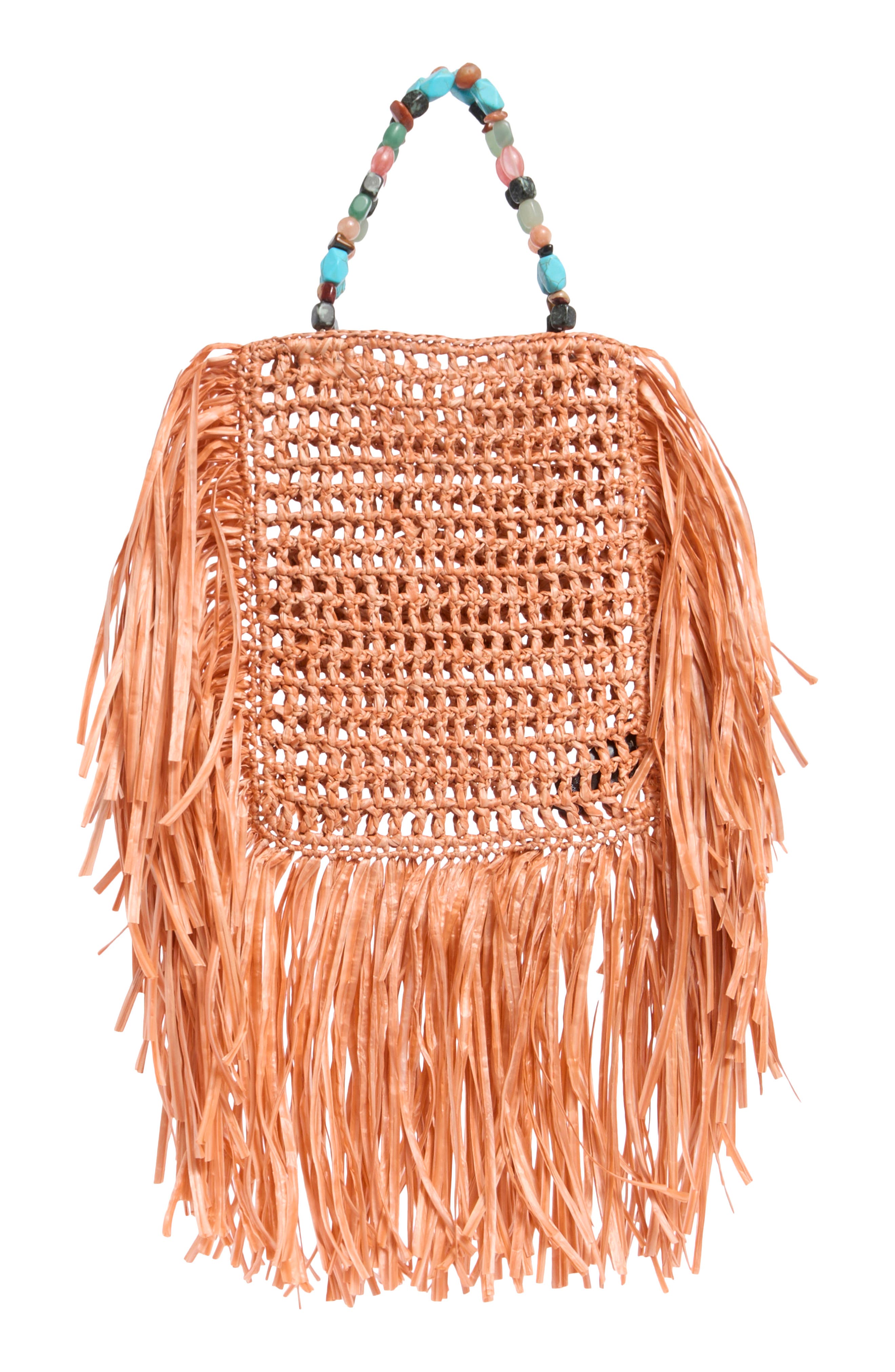 Kurt Geiger London Mini Kurt Fringe Tote, Alternate, color, Orange