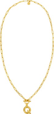 Petit Moments Paper Clip Initial Toggle Necklace