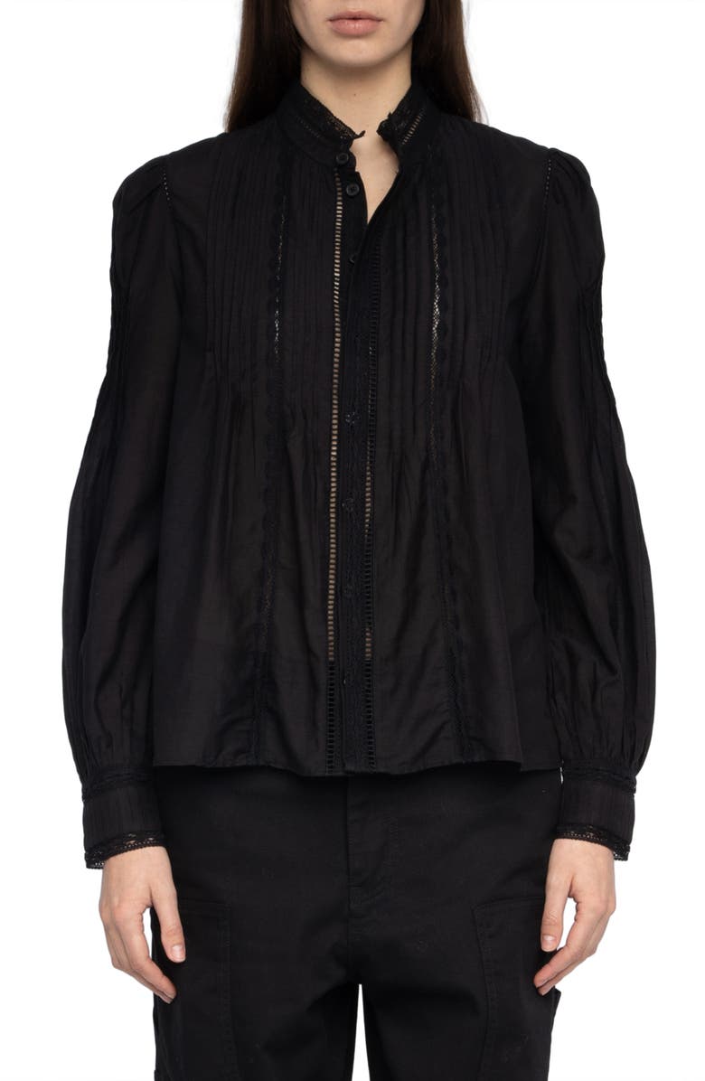 Zadig & Voltaire Timz Tomboy Button-Up Shirt, Main, color, Black