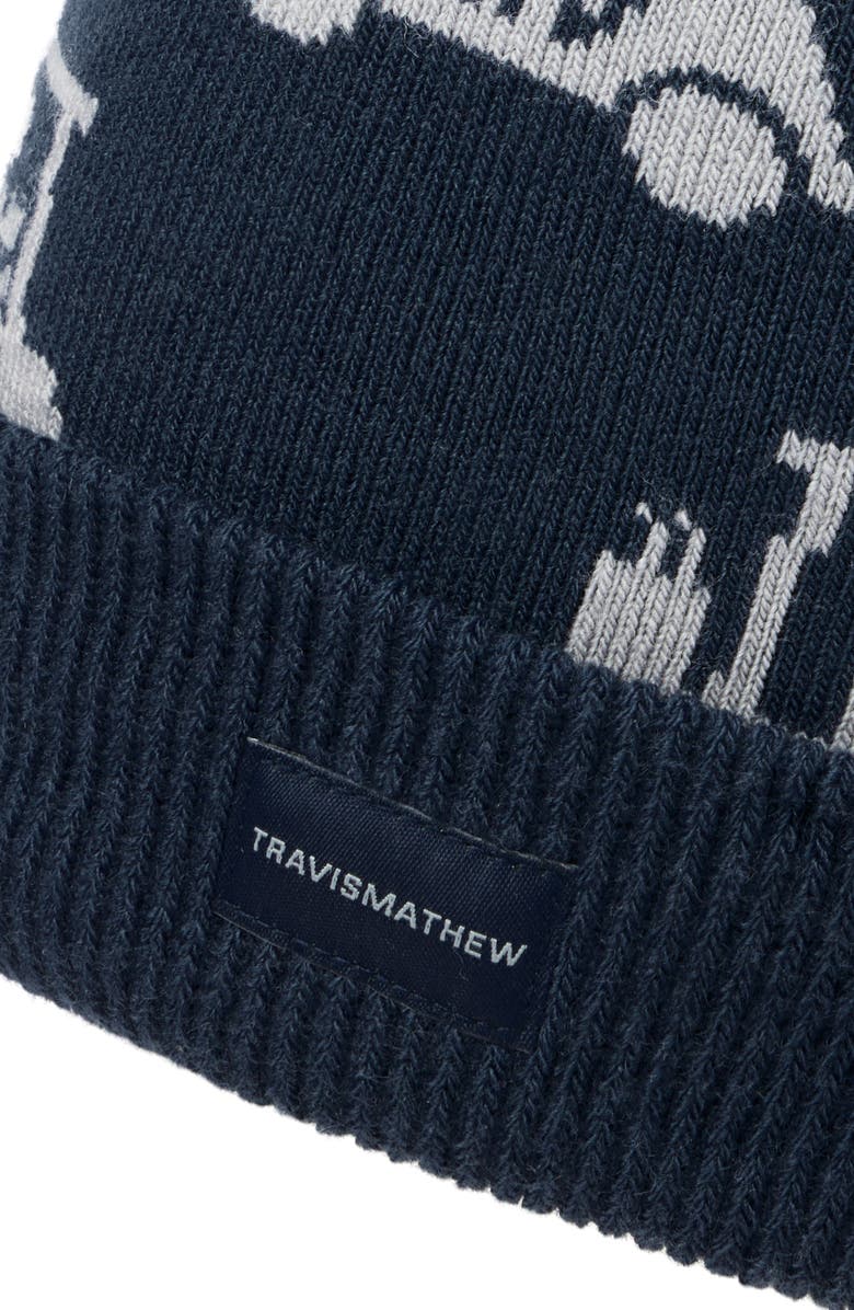 TravisMathew Mapes Pompom Beanie, Alternate, color, Total Eclipse
