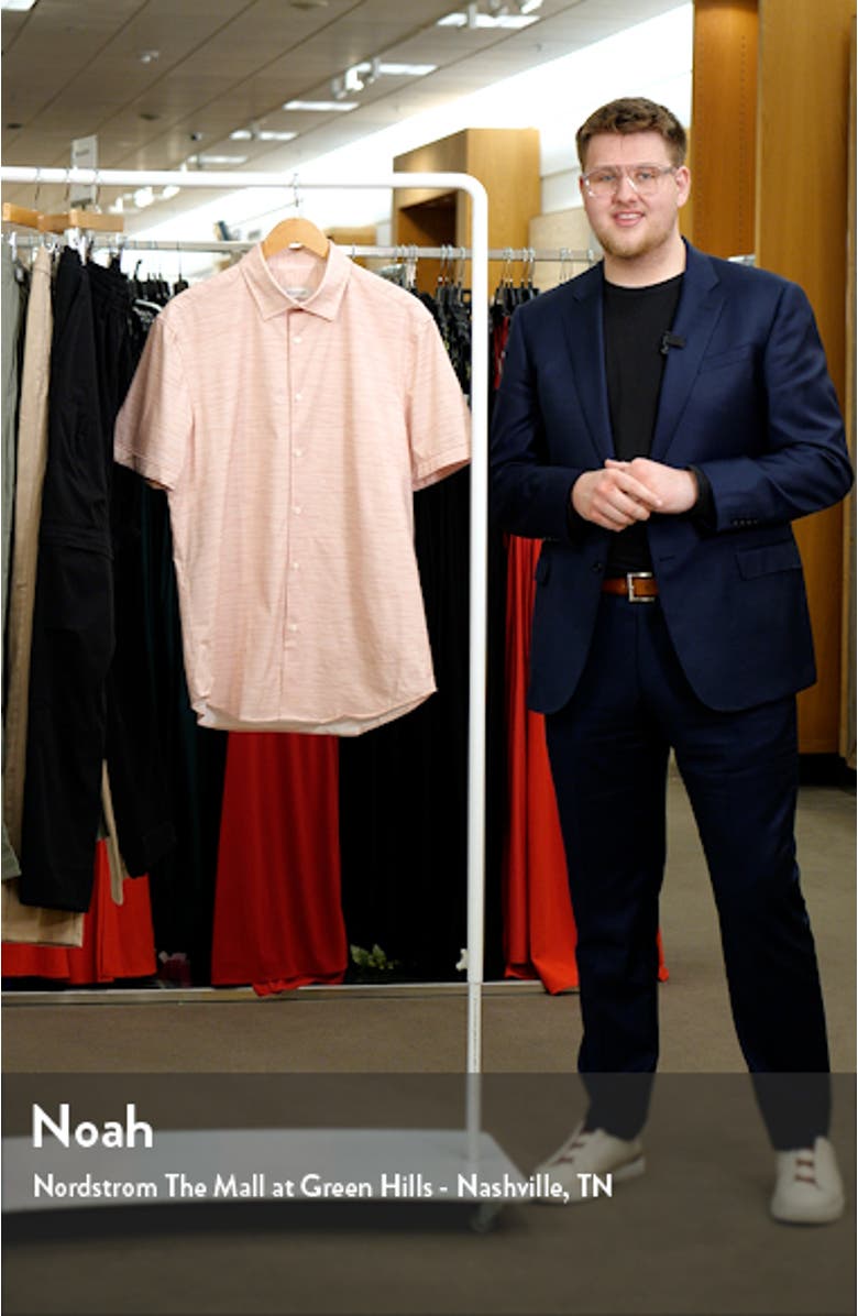 Miles Ooohcotton<sup>®</sup> Space Dye Print Short Sleeve Button-Up Shirt, sales video thumbnail