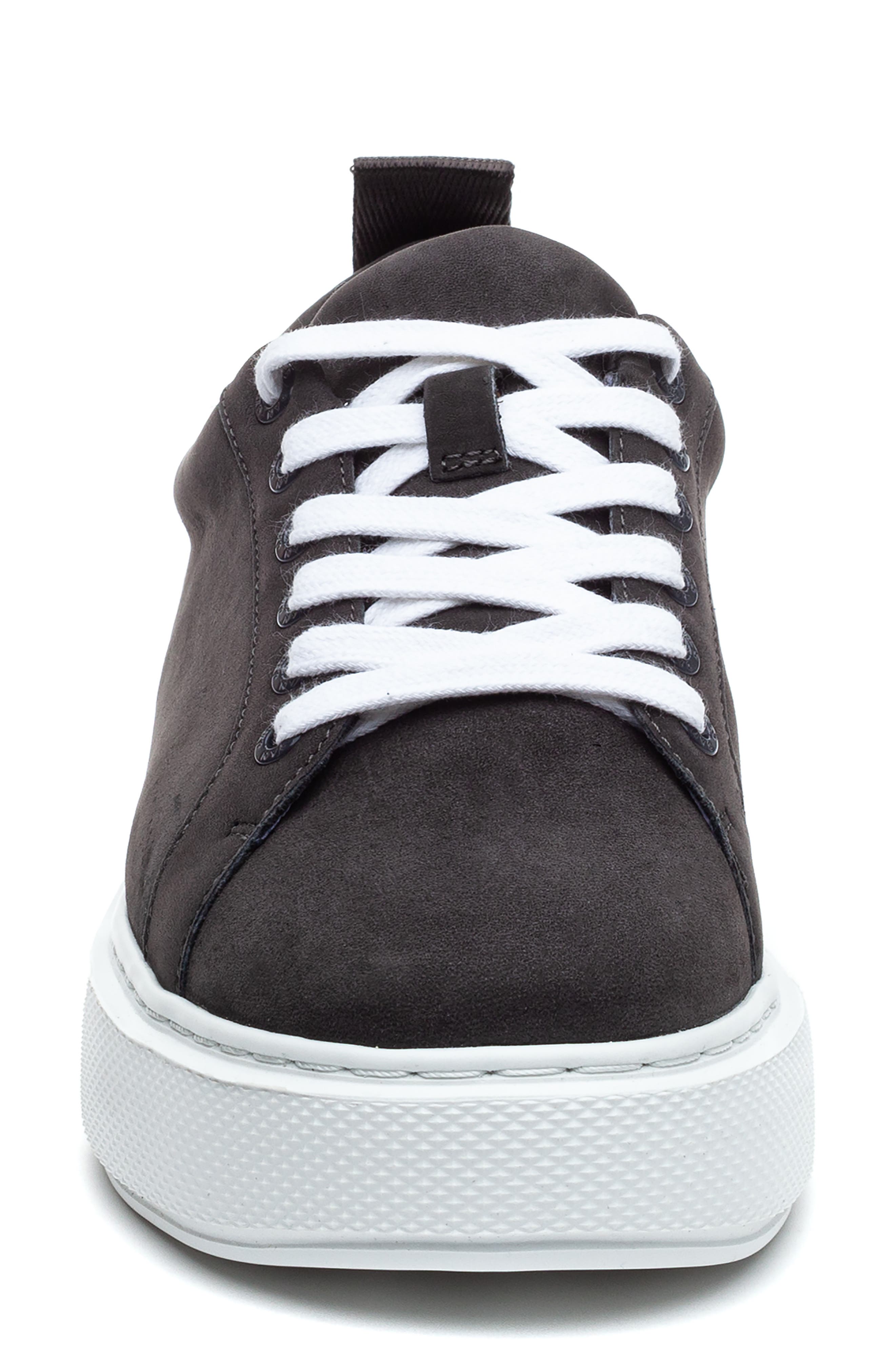 Delilah Platform Sneaker, Alternate, color, DARK GREY NUBUCK LEATHER