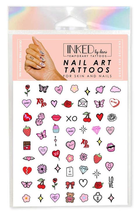 Valentine's Nail Art Temporary Tattoos