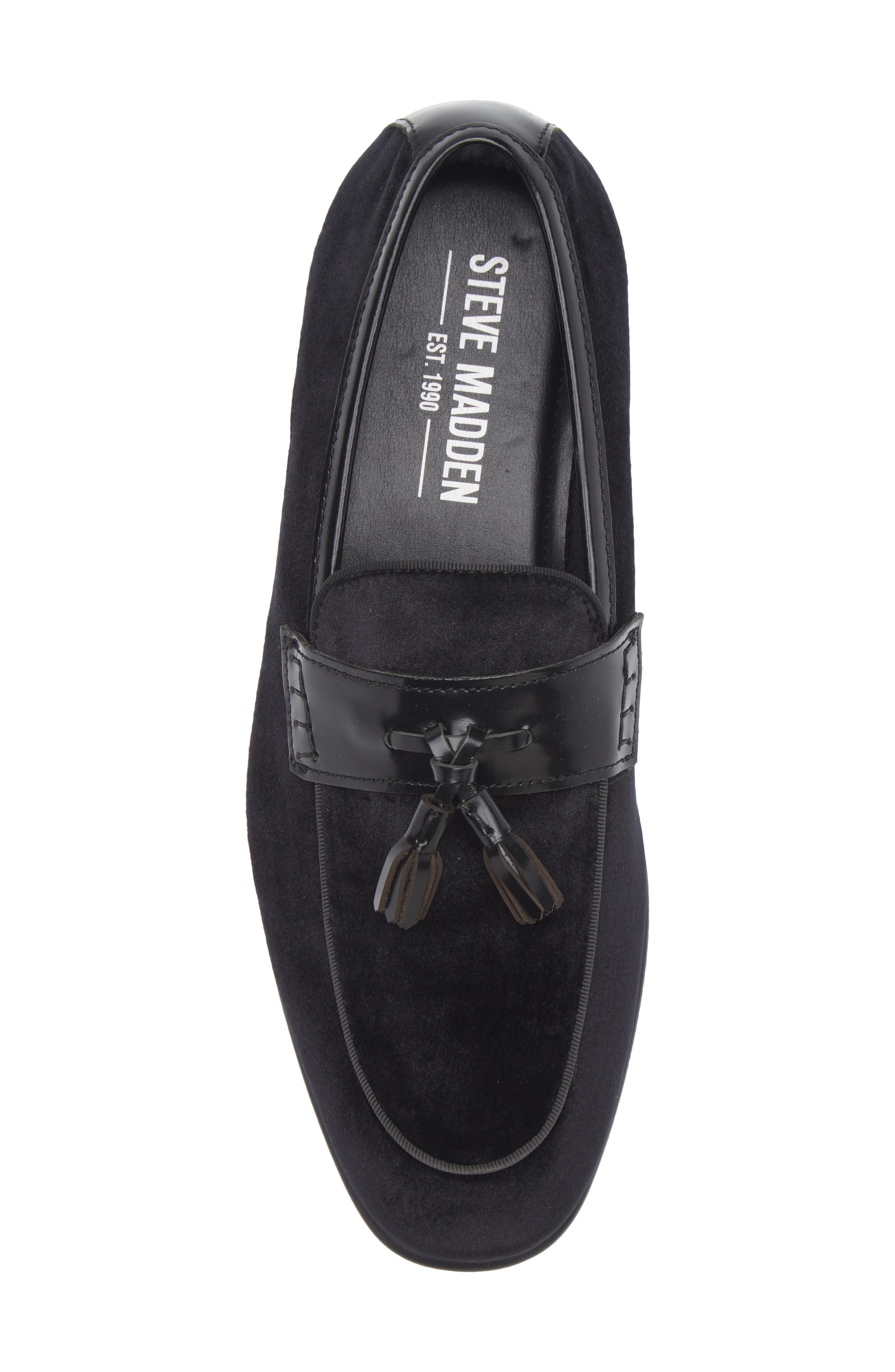 Steve Madden Salinas Tassel Loafer, Alternate, color, Black Velvet
