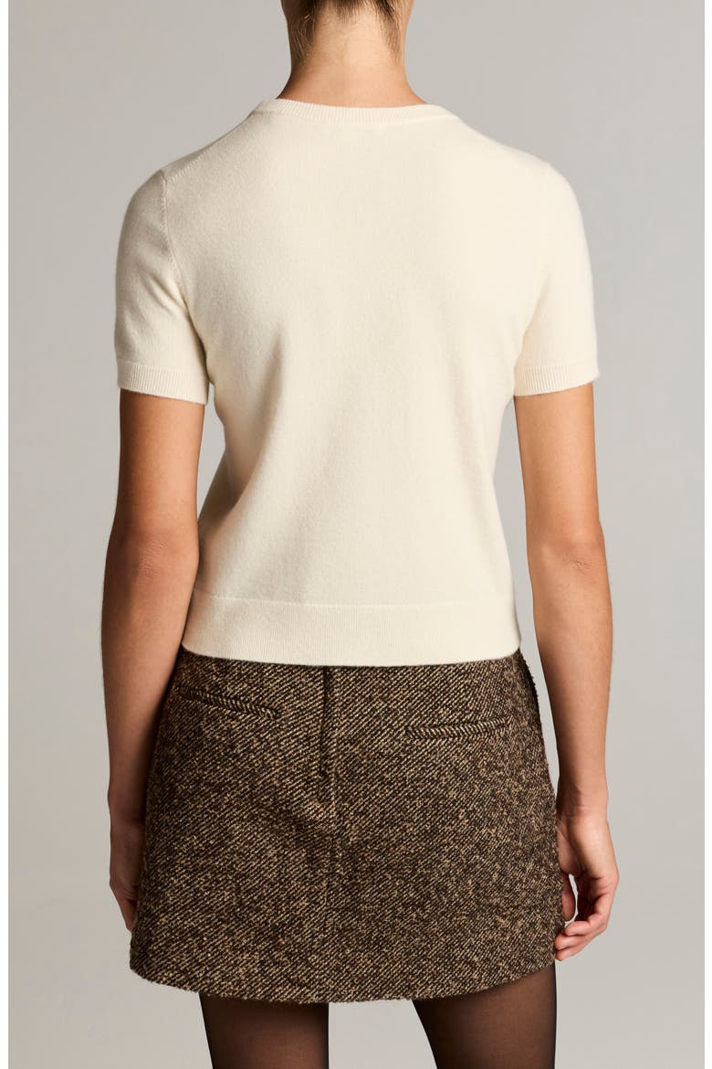 Short Sleeve Wool Blend Sweater, Alternate, color, OFF WHITE