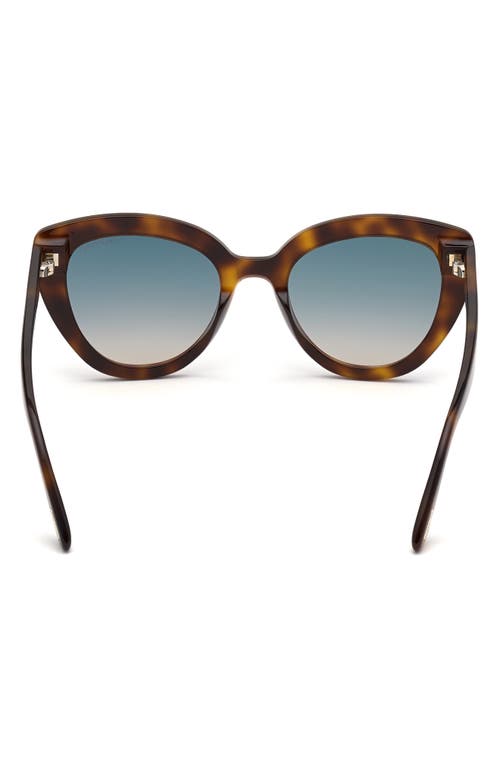 Tom Ford Izzi Acetate Cat-eye Polarized Sunglasses In Dark Havana/gradient Brown