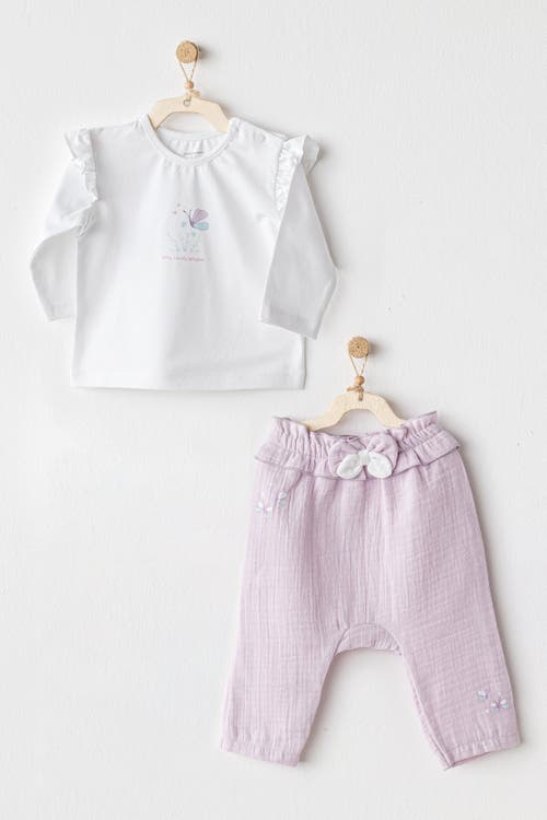 Shop Andy Wawa Butterfly Pants Set In Lilac