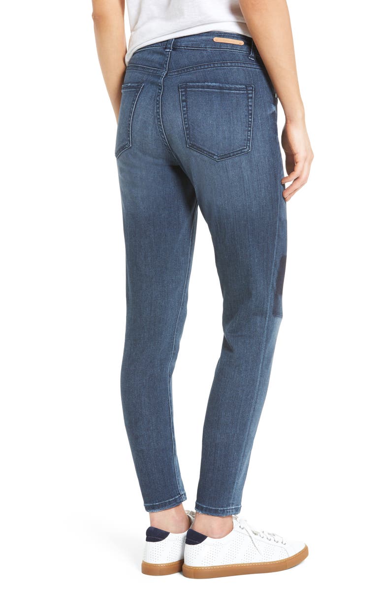 Caslon<sup>®</sup> Patchwork Skinny Jeans, Alternate, color, 