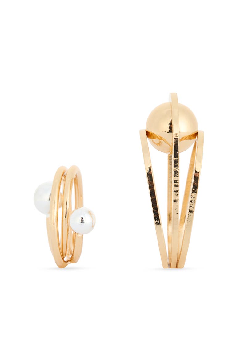 2-Pack Abstract Rings, Alternate, color, GOLD- SILVER