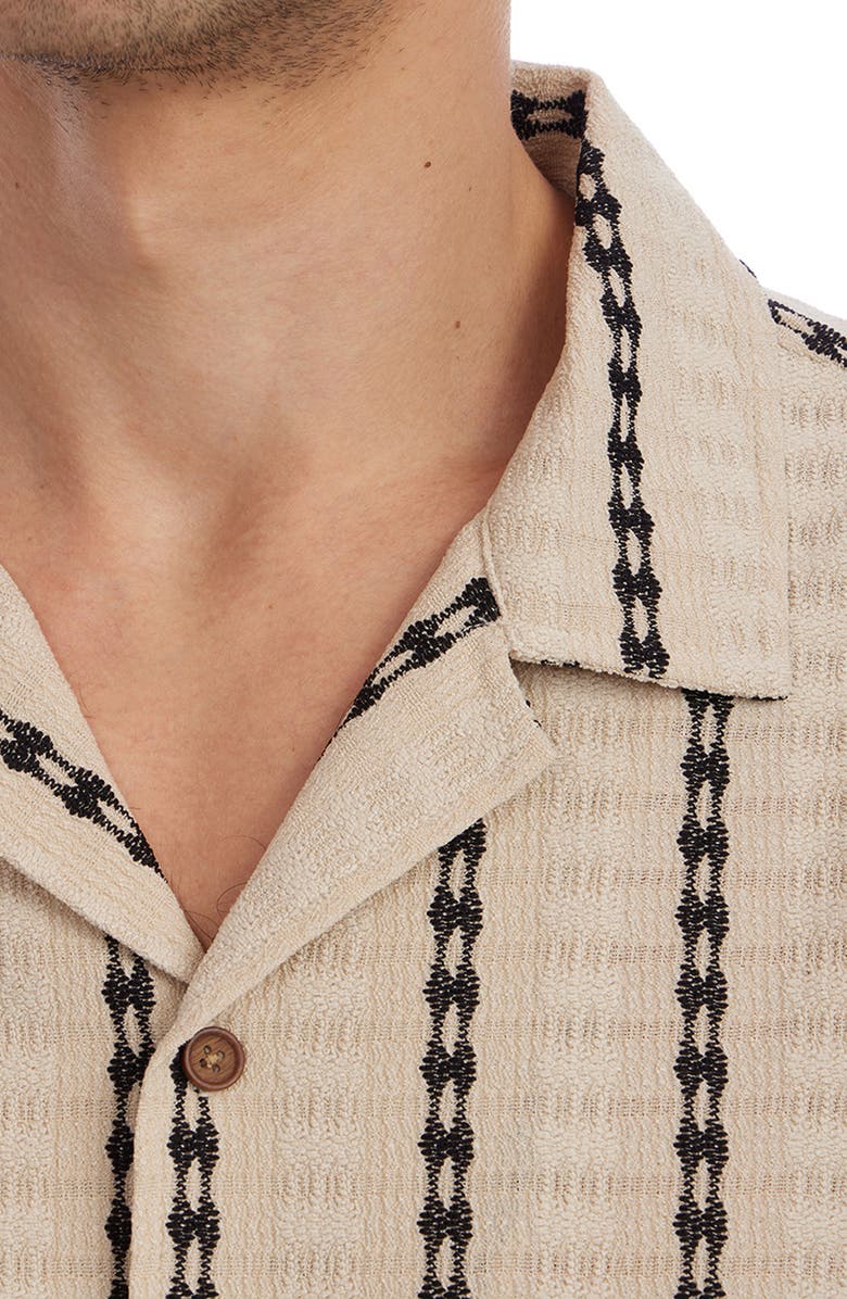 PX Chain Stitch Camp Shirt, Alternate, color, Almond Milk