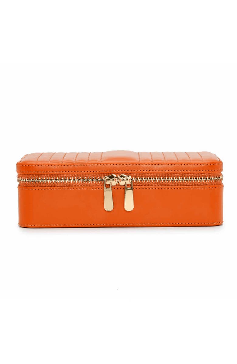 WOLF Maria Medium Zip Jewelry Case, Main, color, Tangerine