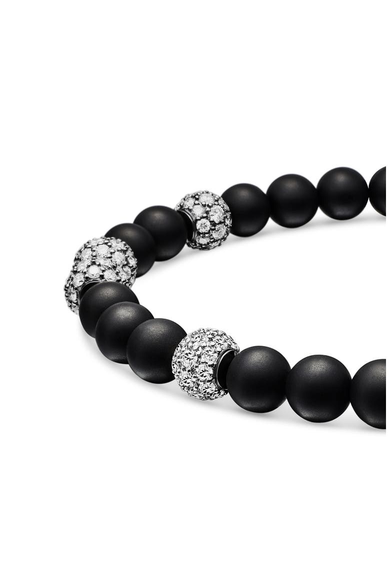 Spiritual Beads Bracelet in Sterling Silver with Black Onyx & Pavé Diamonds, Alternate, color, STERLING SILVER
